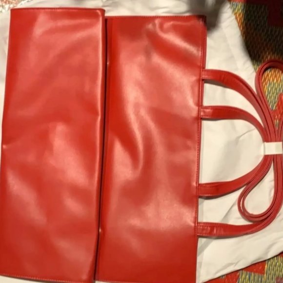 telfar large shopping bag red vegan leather - Picture 3 of 5
